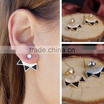 Oil Drop Triangle Metal Ear Stud Fan Shaped Earrings