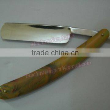 CUT THROAT RAZOR,YELLOW PLASTIC HANDL SHAVINGE RAZOR