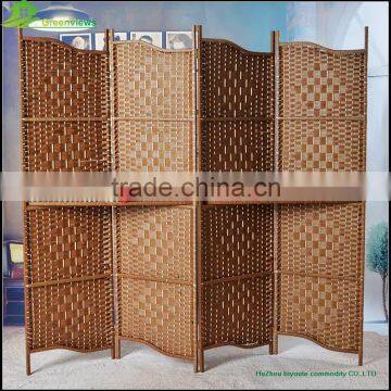 Handmade Paper Rope Changing Room 4 Panels Lows Room Partition office living room partition screen,indoor decor GVSD008