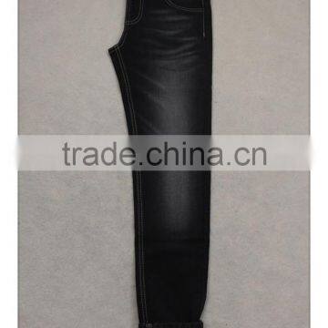 M0045E-1-B 2016 Popuplar Sulfur Black Double Layer Fake Knitted Denim Fabric for Men Jeans photo-2