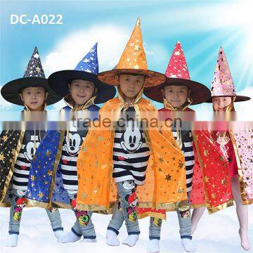 Shining Stars Cape Children Cheap Halloween Costume With Witch Hat photo-6