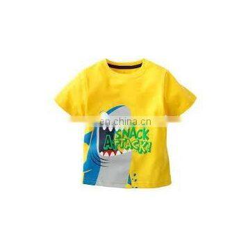 Shark printed yellow colour kids tshirt