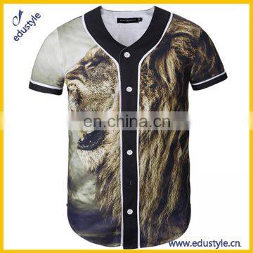 Bulk Oem 3D Printing Men Button Down Baseball Jersey