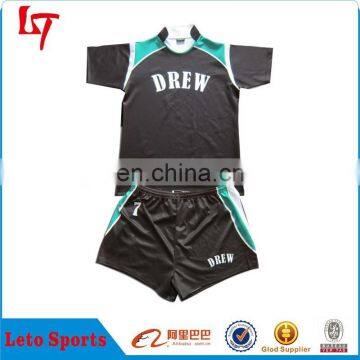 sublimation team rugby sets for men,Transfer printing rugby shirt and shorts,Custom polyester rugby uniform