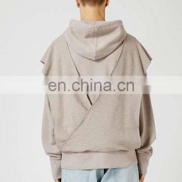 Grey Front And Back Wrap Over Design Hoodie photo-2