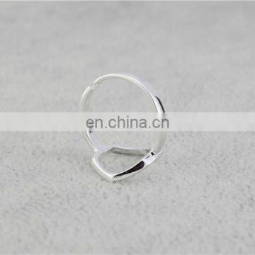 Latest Design Minimalist Open Hexagon Sterling Silver Ring