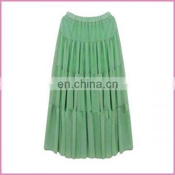 Four Fold Bohemian Style Colorful Long Pleated Skirt photo-2