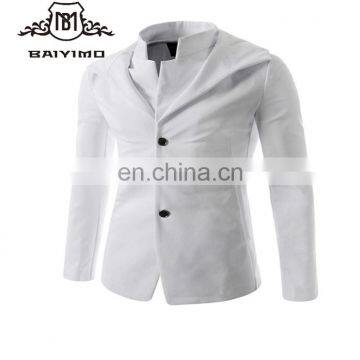 2017 Unique Design Men Button Unbalance Two Collar Blazer