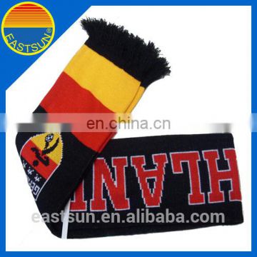 Cheap polyester soccer scarf for football fans for promotion and gifts