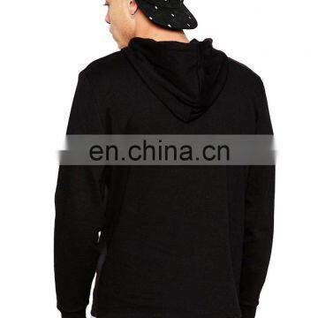 High Quality Blank Long Sleeve Hoodies Side Zipper Black Hoodies Men Sweatshirts photo-3