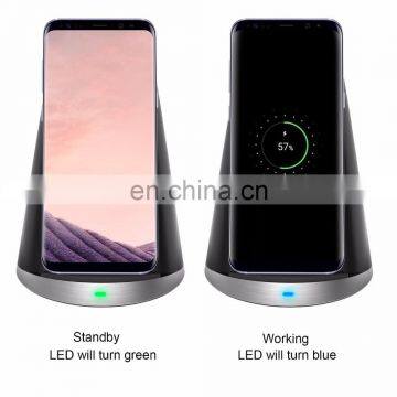 New anti-slip silicon fast wireless charging holder stand with pen container