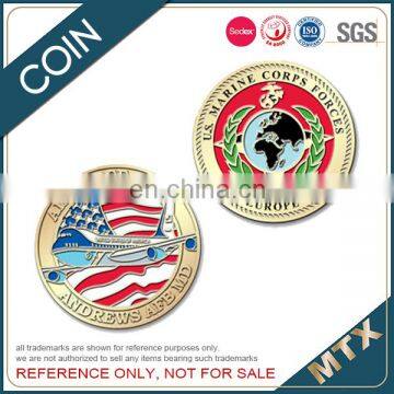 iron stamped soft enamel souvenir coin with epoxy