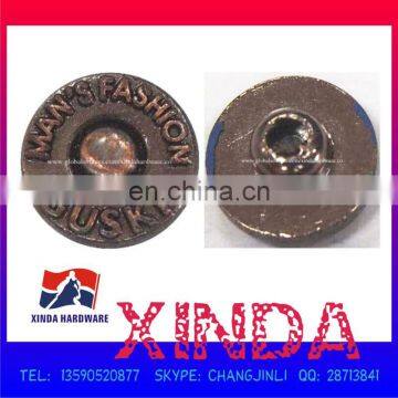 12mm Decorative Metal Jeans Rivet, Embossed Logo/Plating Finish/High-quality/OEM/ODM Orders Welcomed