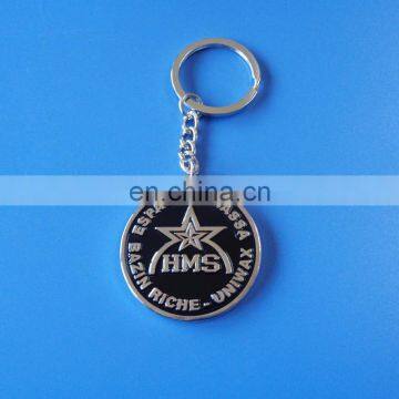 round shaped company logo customized company souvenir gift soft enamel metal keychain