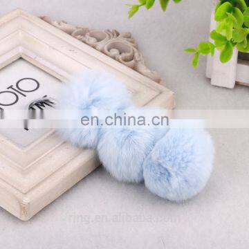 Wholesale Faux Fur Pompon Keychain 3pcs Fur Ball Bag Charm