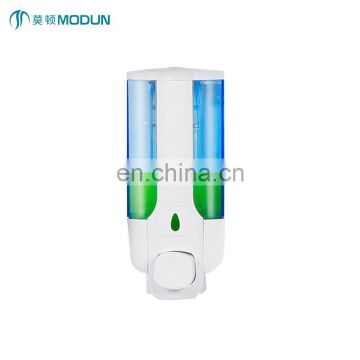 wall mount  bathroom accessories abs plastic shampoo liquid soap dispenser double soap dispenser