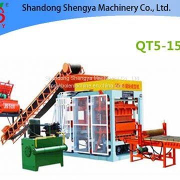 QT5-15 Full automatic hydraulic concrete block production line for cement blocks and interlocking bricks