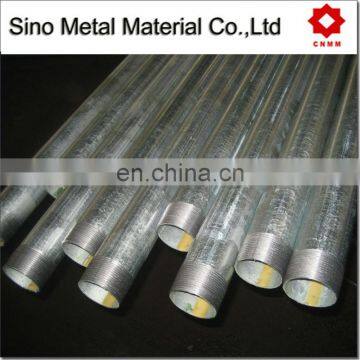 galvanized steel pipe with threaded on both ends