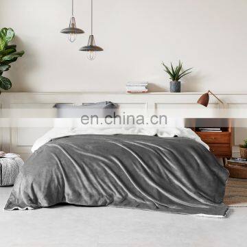 Polar Thermal Insulation Sofa Fleece Sherpa Blanket With Brand