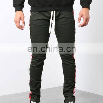 DiZNEW 2019 USA Skinny Design Black and Red Polyester Striped Track Pants photo-3