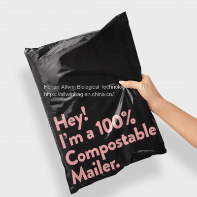 Custom design cornstarch plated made biodegradable compostable envelope packing bag mailer bag