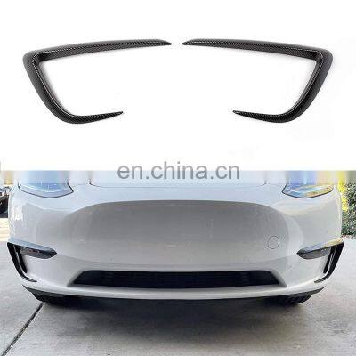 Accessories Parts Forged Matte Real Carbon Fiber Body Kit Side Camera Decoration Webcam Cover For Tesla Model Y