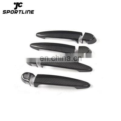 4pcs/set Carbon Fiber Car Door Handle Cover for BMW 1/2/3/4/6 Series RHD