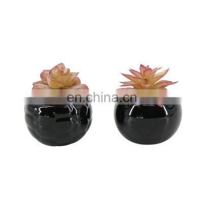 High quality cheap indoor home decor mini artificial succulent plant pot ceramic