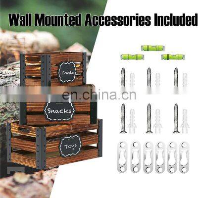 Solid Wood Hanging Chalkboard Decorative Display Wall Mounted Rustic Accent Crate Box for Party / Office / Bedroom / Kitchen photo-5