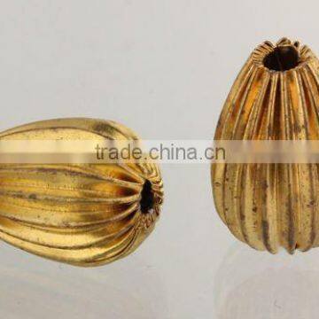 Wholesale Oval Crimped Brass Beads Jewelry findings