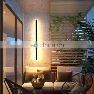 Modern LED Wall Lamp Aluminum Waterproof Garden Porch LED Long Strip Wall Light