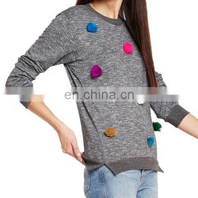 Hot Design Custom Made Women Cotton Polyester Plain Sweatshirt photo-2
