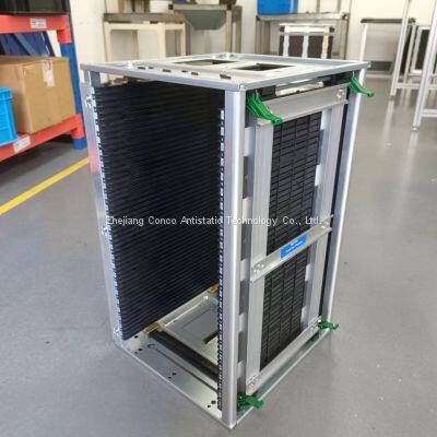 esd smt pcb magazine racks customized with H shape stopper plate
