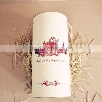 High Quality New style round wine paper box for 3 bottle