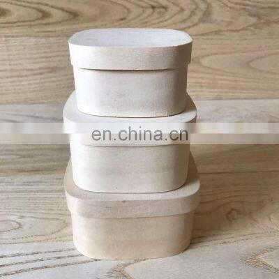 Factory Wholesale Simple Round Storage Jewelry Ornaments Desktop Plant Wooden Box