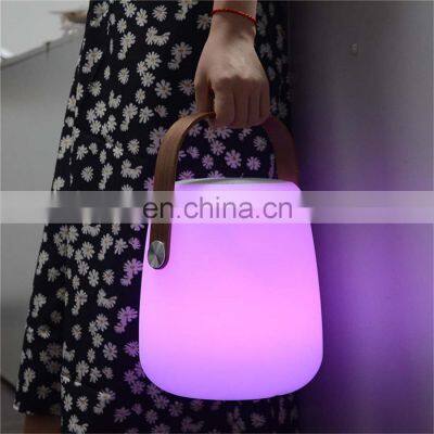 Wireless Rechargeable cordless Portable luminaire Outside Camping plastic lantern led music speaker table light lamp lamparas