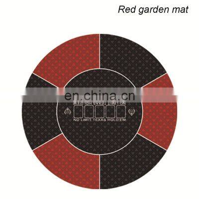 Latest Arrival Blue Green Anti Slip Casino Portable Texas Custom Round Table Poker Mat photo-3