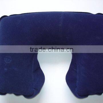 High Quality Neck Pillow,U Shape Inflatable Pillow,Custom PVC + Flocking Inflatable Travel Pillow