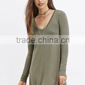 long sleeve cotton women shirt dress