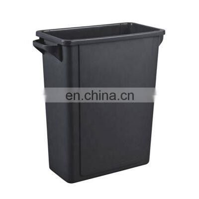 65 Liter Pull Out Plastic Trash Can PP Kitchen Black Recycling Garbage Bin