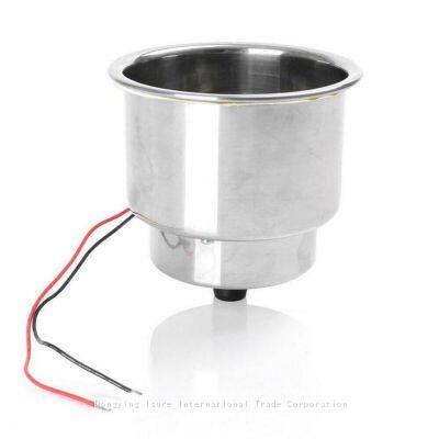 ISURE MARINE 12V Blue 8 LED Stainless Steel Boat Accessories Cup Drink Holder For Boat Car Truck photo-3
