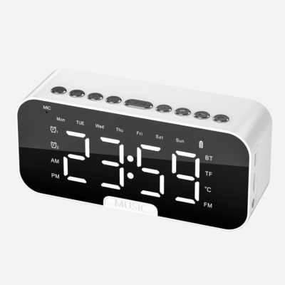 Bluetooth speaker P6 clock alarm clock audio desktop creative Gift card Smart voice speaker Factory direct sales