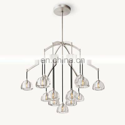 American Style Modern Decorative Wedding Decor Hotel Candle Hanging Iron Copper Pendant Light Led Chandelier