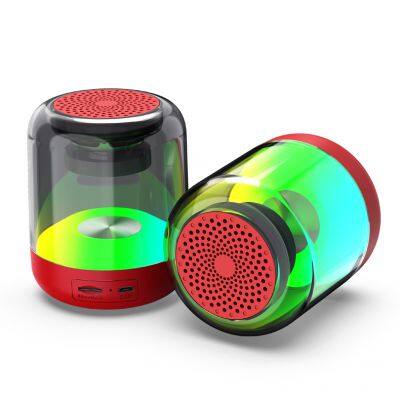 Portable Mini Wireless Bluetooth Speaker USB Stereo Sound Music Box Transparent RGB  Bluetooth speaker