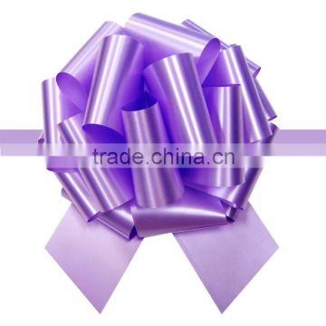 hot sales purple pom pom pull bows made of solid ribbon for valentine`s present packing