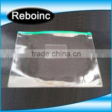 clear blue pvc plastic zipper ducument bag