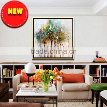 the most popular simple abstract tree design canvas picture frame oil paintings