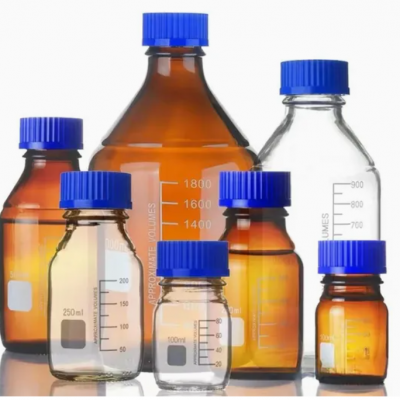 Laboratory Glass Borosilicate Reagent Bottle 100ml-20000ml Glass Bottle with Blue Screw Cap
