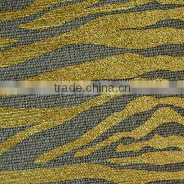 print jute burlap fabric, gilding jute fabric in zebra pattern