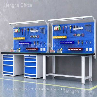 Industrial Workbenches-WB-T340 With Pegboard and Drawers|Heavy Duty 1000kg Capacity Steel Workshop Table for Garage and Factory-Assembly Instruction